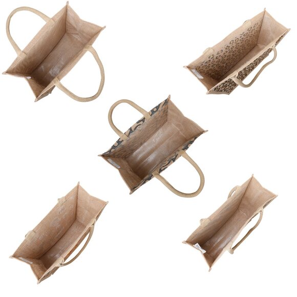 Printed Jute Bag Burlap Tote Bag for Bridesmaid Gift Travel Shopping Wedding - Picture 2 of 13